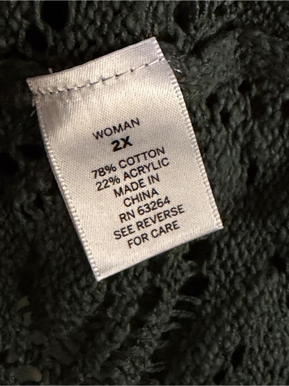 dressbarn Green Open-Front Crochet Hem Cardigan - Picture 7 of 10